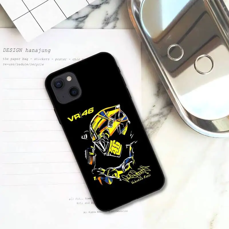 motorcycle racing R-Rossis-46 Phone Case For iPhone 11 12 Mini 13 14 Pro XS Max X 8 7 6s Plus 5 SE XR Shell images - 6