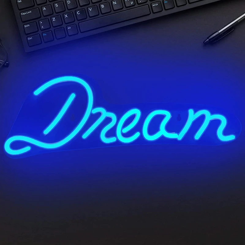 

DREAM LED Neon Light Sign for Room Wedding Party Bar Decoration Neon Lamp Valentines Day Bedroom Home Decor Night Lamp Gift