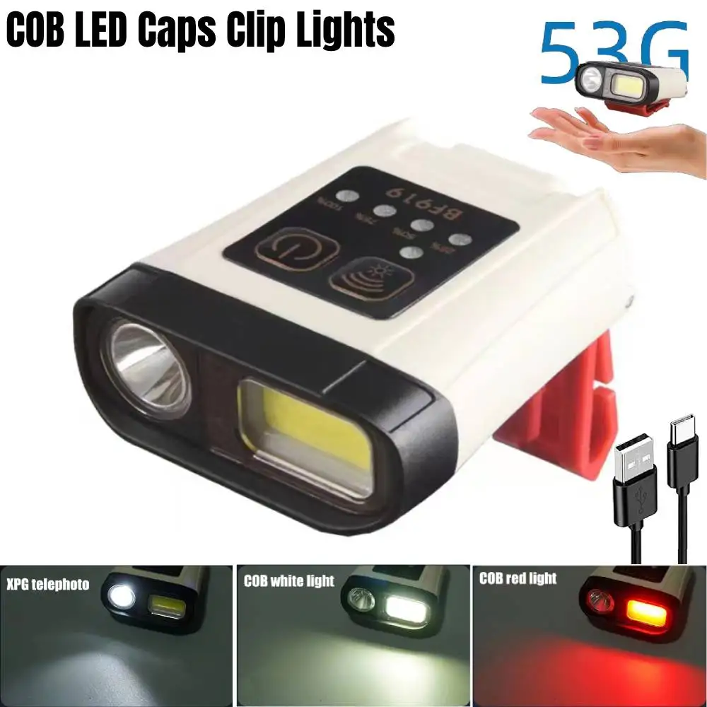 

Ультраяркая мини перезаряжаемая Налобная лампа, светодиодная лампа с зажимом на крышке, Женская водонепроницаемая шляпа, фонарик, налобный фонарь для рыболовного лагеря