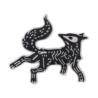 hot black and white fox fashionable creative cartoon brooch lovely enamel badge clothing accessories