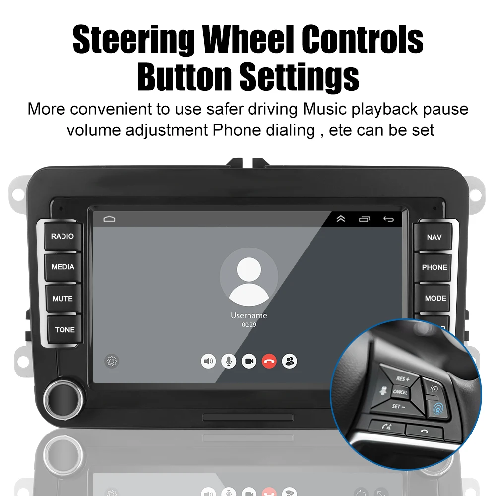 Автомагнитола 2 Din Android 10 1 для VW/Volkswagen Seat Skoda Golf Passat 7 дюймов Гб + 16 Bluetooth Wi-Fi GPS Громкая