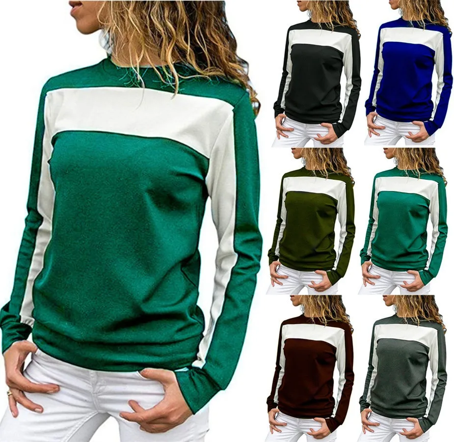 

Женская футболка с длинным рукавом и круглым вырезом