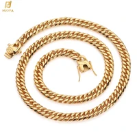 7mm9mm hip hop cuban necklace 18k gold plated cuban mens miami stainless steel cuban link chain