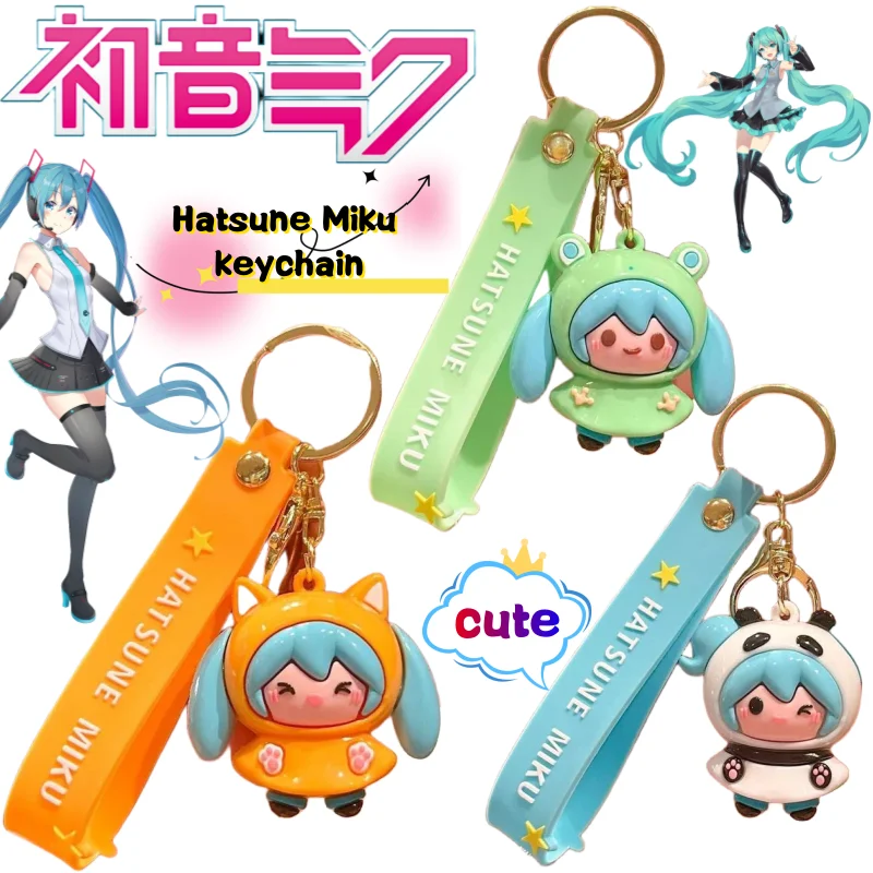 Фото Брелок Hatsune Miku: высококачественная Q-версия куклы-фигурки, креативный декор для автомобиля и школьной сумки №1