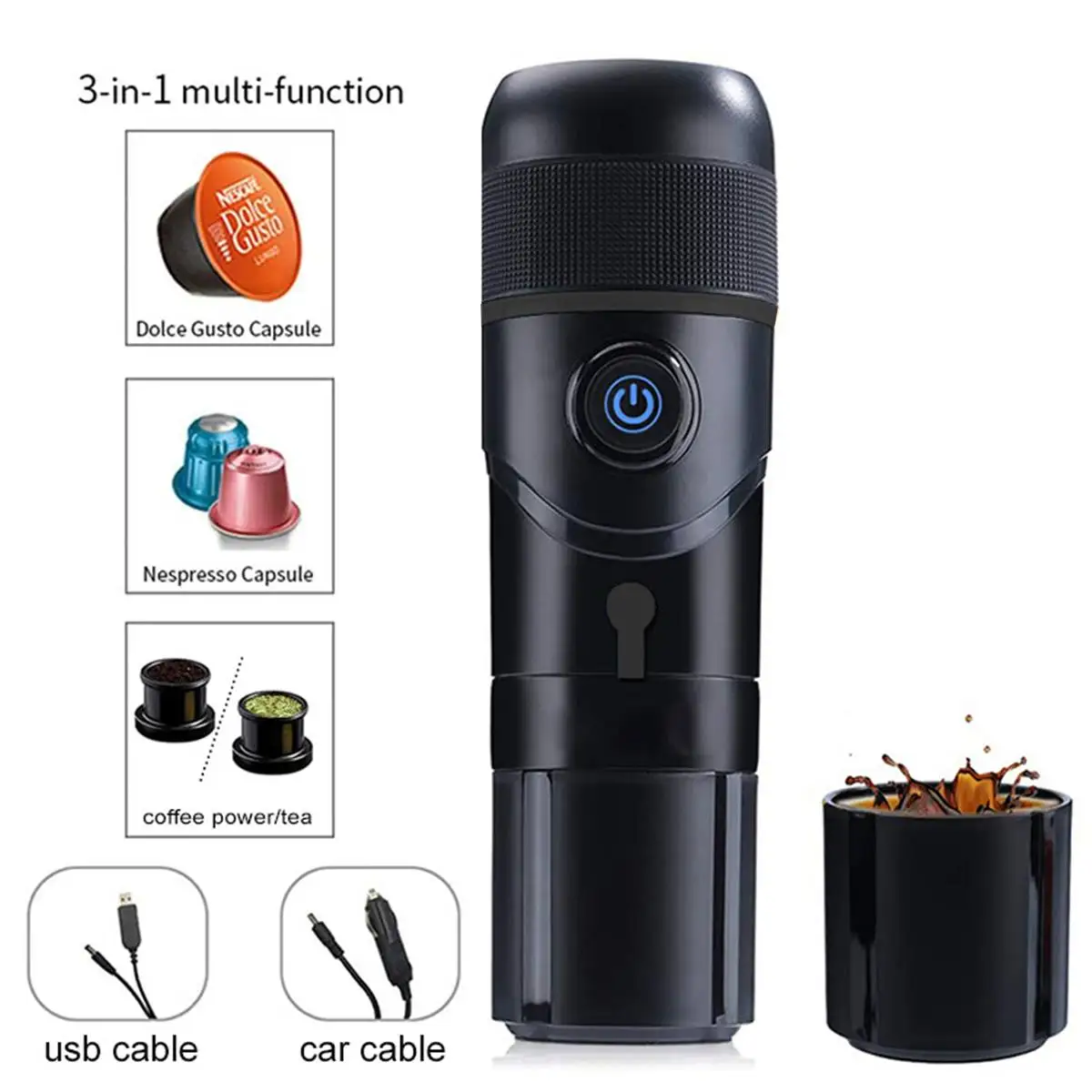 

USB Capsule Espresso Maker Portable Coffee Maker for Car 12V Coffee Machine / Car Heating Coffee Cup / Fully semi-automatic