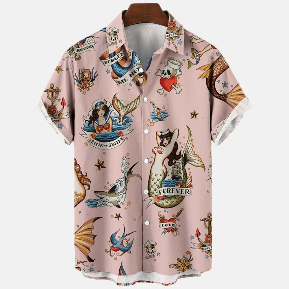 

Men's Fashion Summer Casual Hawaiian Shirt Arrival 3D Print Men's Shirt Unisex Harajuku Street Casual Short Sleeve Shirt Top