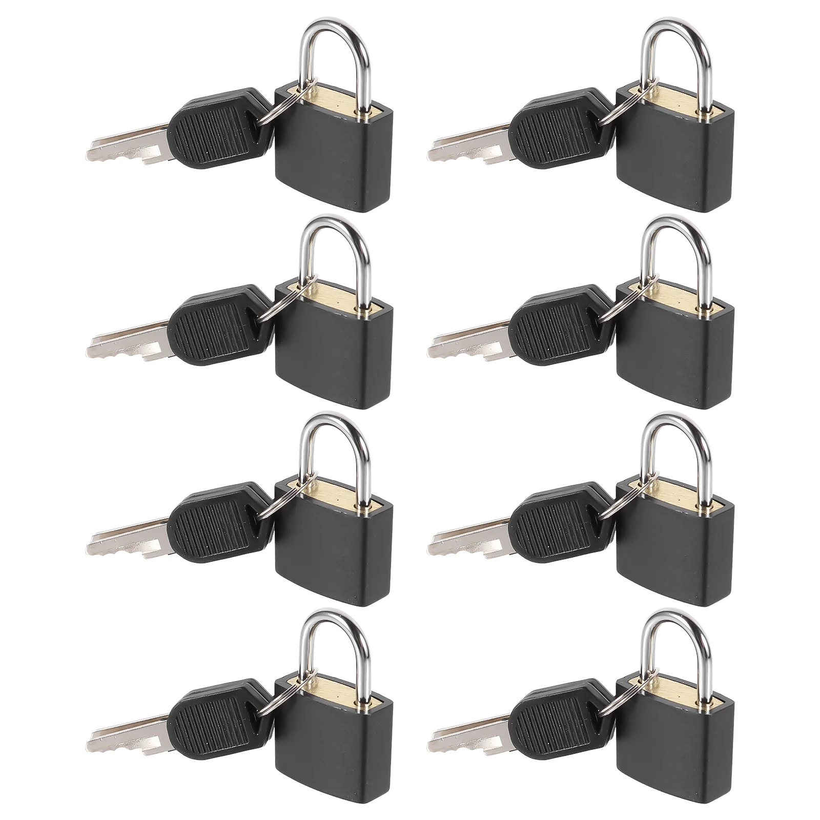 

8 Pcs Black Carry Suitcase Small Padlock Diary Lock Key Lock Cabinet Padlock Outdoor Padlocks
