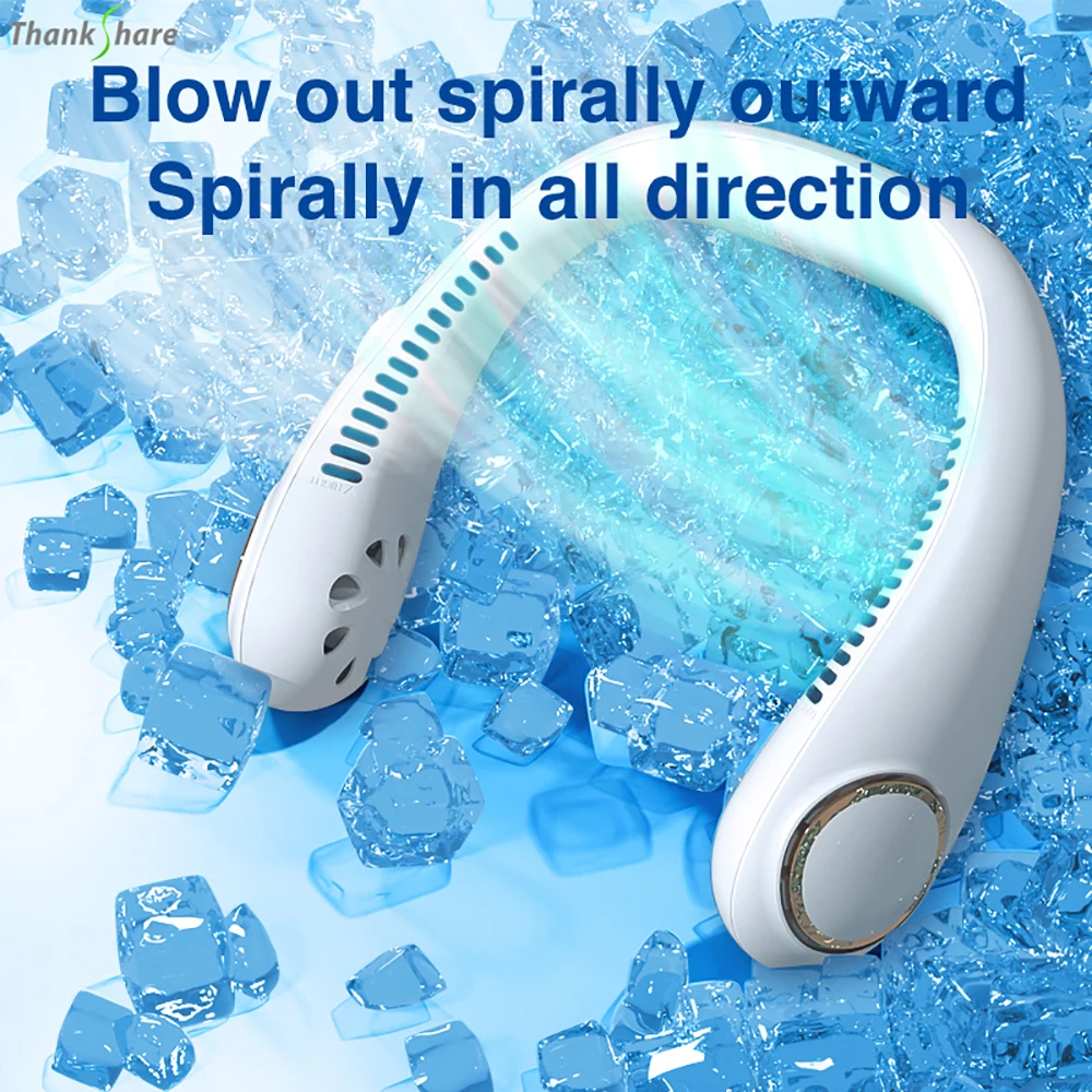 Вентилятор на шее портативный мини-беслопостный перезаряжаемый висячий спортивный вентилятор-кондиционер 4800 мАч для дома и улицы