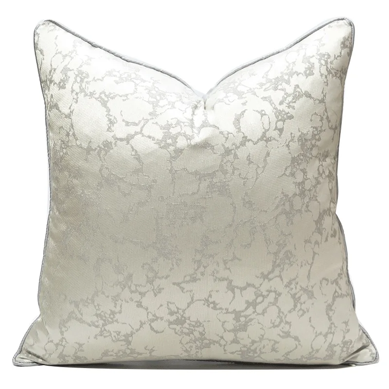 

DUNXDECO Gray White Cushion Cover Decorative Pillow Case Modern Style Classical Luxury Marbling Jacquard Coussin Sofa Chair Bed