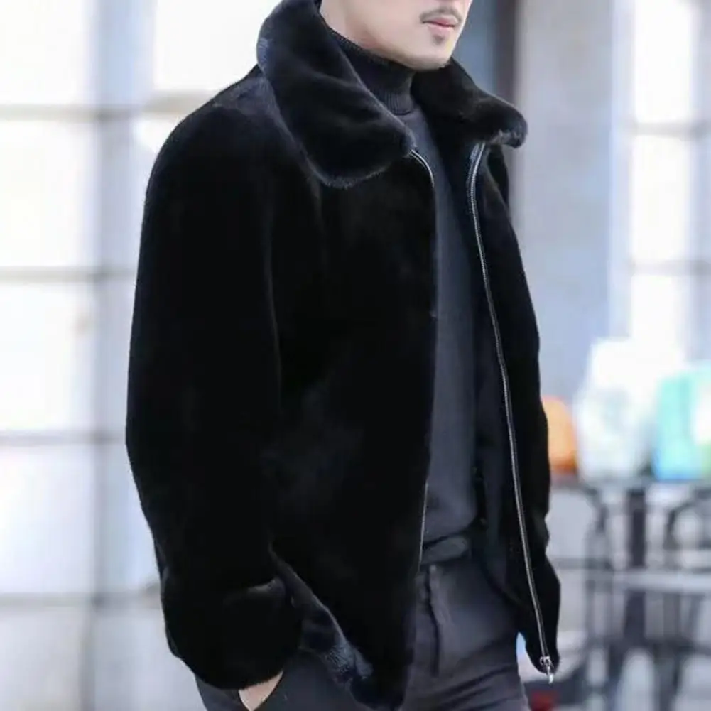 

Trendy Men Outerwear Loose Thicken Men Jacket Windproof Lapel Jacket Outerwear