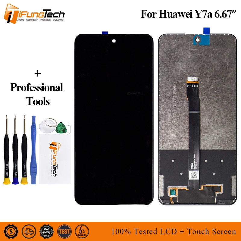 

ЖК-дисплей 6,67 дюйма, запасные части для Huawei P Smart 2021 Y7A Honor X10 Lite, дисплей с сенсорным экраном и дигитайзером в сборе с рамкой