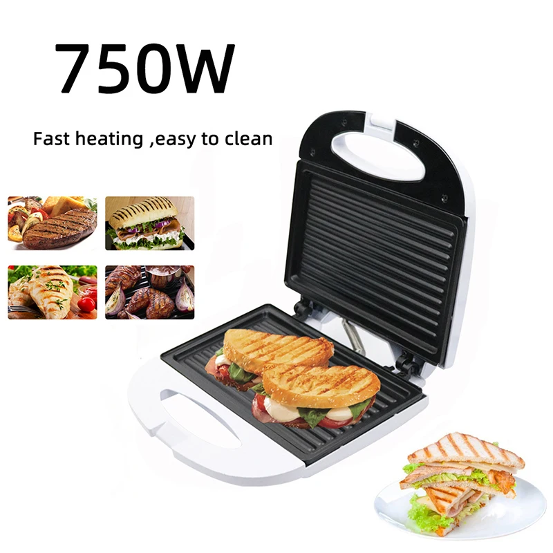 

Electric Sandwi Breakfast Machine 750W 110V Panini Maker, Rotisserie Panini Press Grill, Sandwich Maker Non-Stick Coated Plates