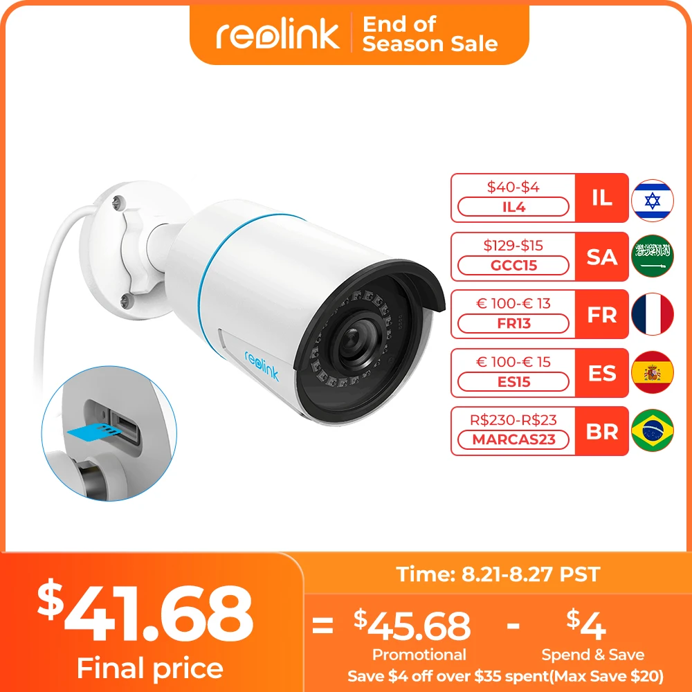 Reolink Smart Security Camera 5MP Outdoor Infrared Night Vision Cam Featured with Human/Car Detection RLC-510A ip camera
