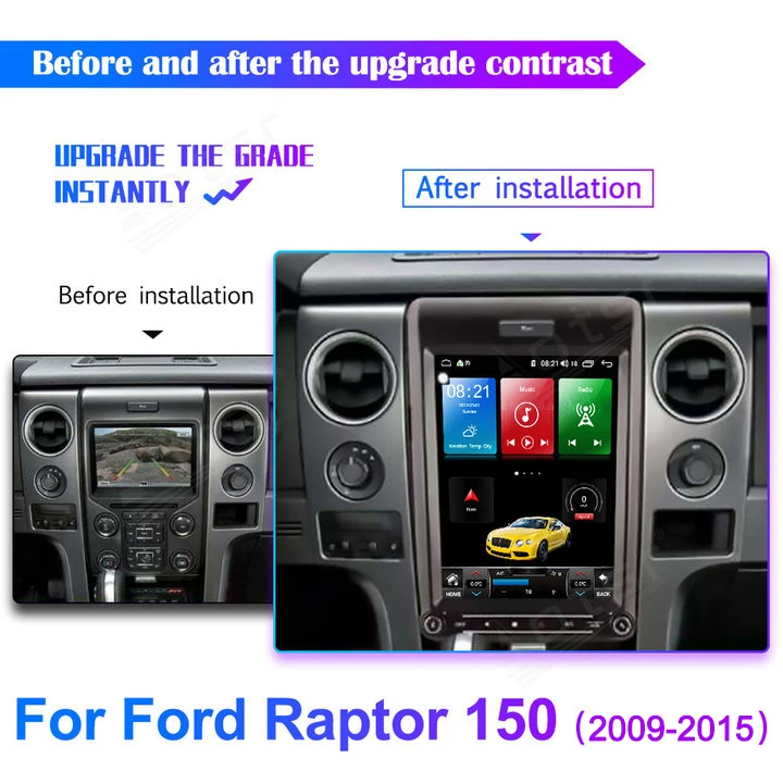 Radio con GPS para coche, reproductor Multimedia con pantalla Tesla para Ford Raptor F150 2009-2014, Android 11, 2 Din RECEPTOR ESTÉREO, unidad Navi