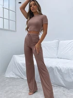 2022 summer high waist sexy straight pants women sports slim black long trousers streetwear casual solid woman pants