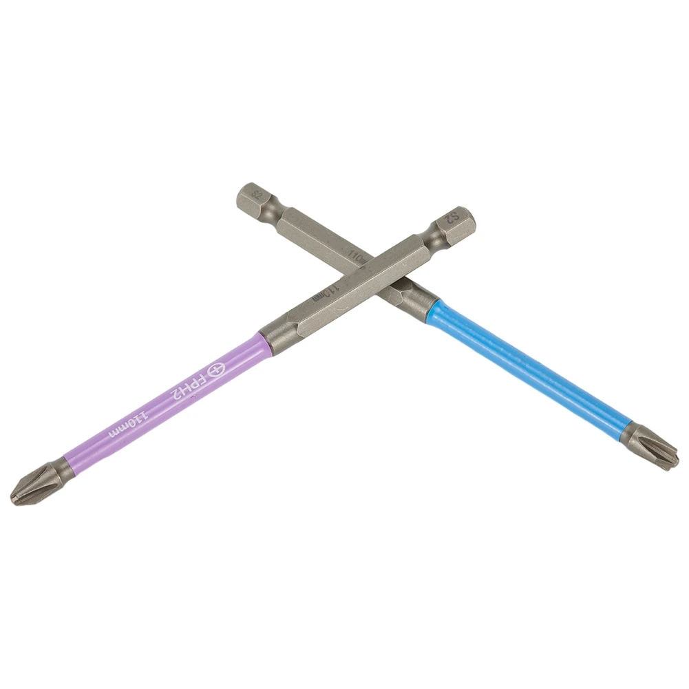 

2PCS 65/110mm Magnetic Special Slotted Cross Screwdriver Bit Electrician FPH2 With Magnetism For Socket Switch Tool Part