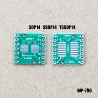 1pcs pcb board kit smd turn to dip adapter converter plate sop msop sop14 ssop14 tssop14 8 10 14 16 20 28 smt to dip wp 796