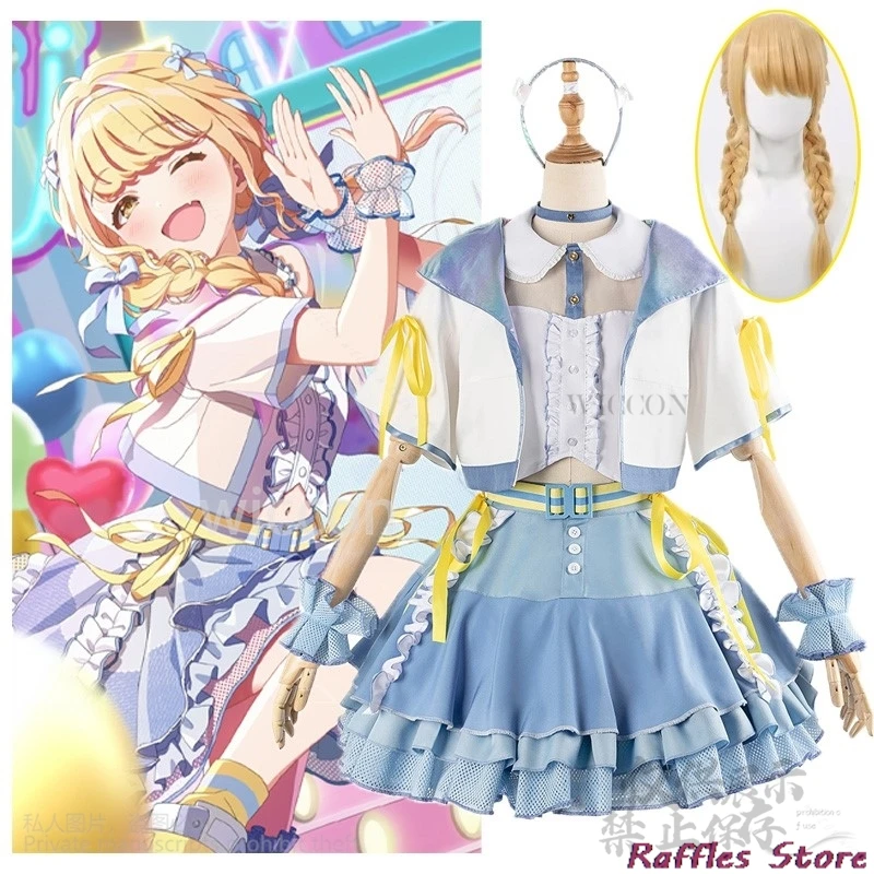 Аниме THE IDOLM @ STER Kotone Fujita Косплей Костюм Парик Спортивная Лолита Синяя Юбка
