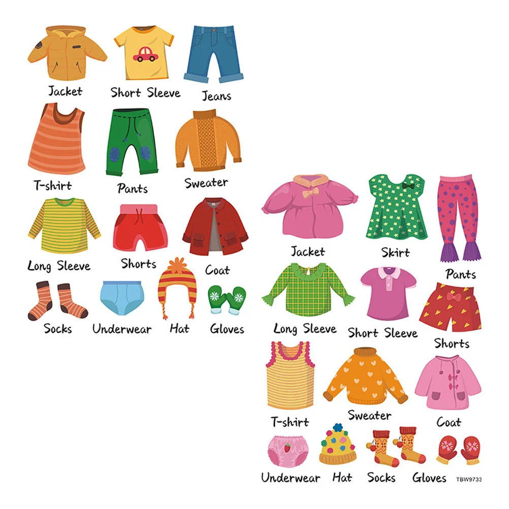 

Clothing Classification Stickers Clothes Labels Kids Wardrobe Lable Dresser Decals Pvc Household Sort