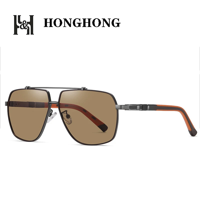 

2022 HONGHONG Metal Designed Decorative Temples Eyeglasses For Women Polarized UV400 Sunglasses Sliver Frame Oculos De Sol