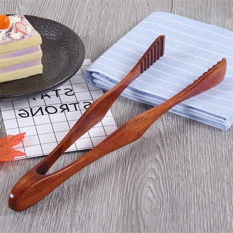 

1 Pc Bamboo Cooking Kitchen Tongs Food BBQ Tool Salad Bacon Steak Bread Cake Wooden Clip Home Kitchen Utensil