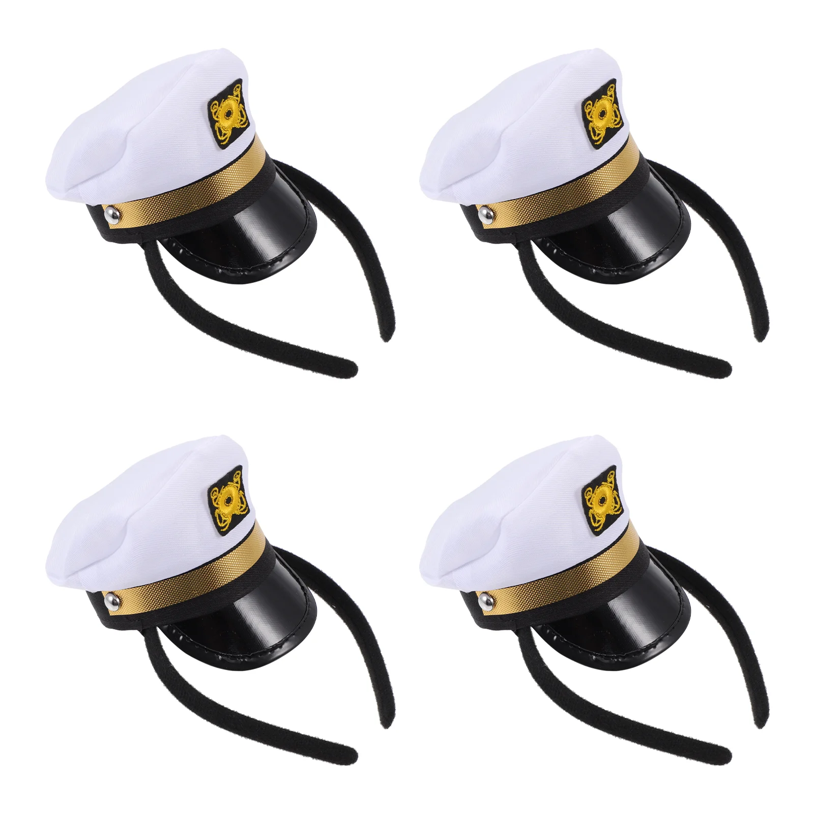 

4Pcs Captain Hat Hair Hoops Costume Hair Hoops Cosplay Party Hat Accessories