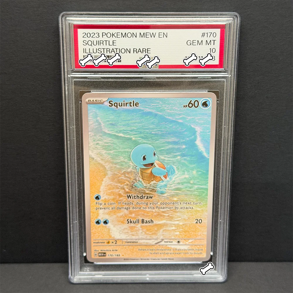 Фото 2023 POKEMON MEW EN SQUIRTLE ИЛЛЮСТРАЦИЯ РЕДКАЯ КОЛЛЕКЦИОННАЯ КАРТА DIY Proxy PTCG, Оцененная коллекционная карта, Специальное искусство, Редкий GEM, MT, 10 карточек, Подарки с этикетками №4