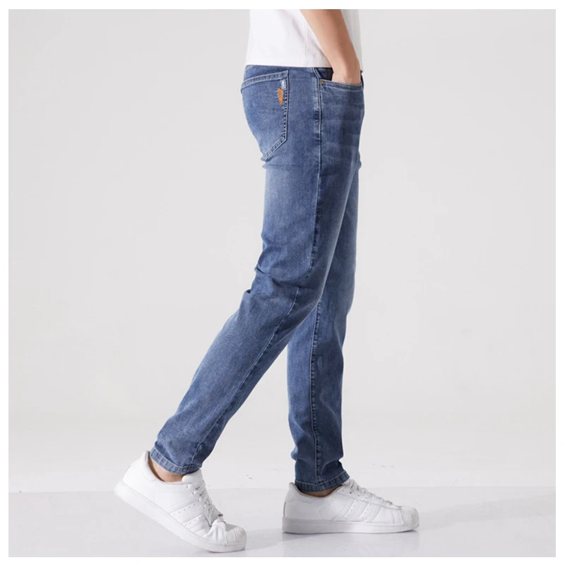 2023 Spring Summer New Men's Stretch Slim Jeans Cotton Casual Simple Trousers Fashion Denim Pants Streetwear Pants Man Classics