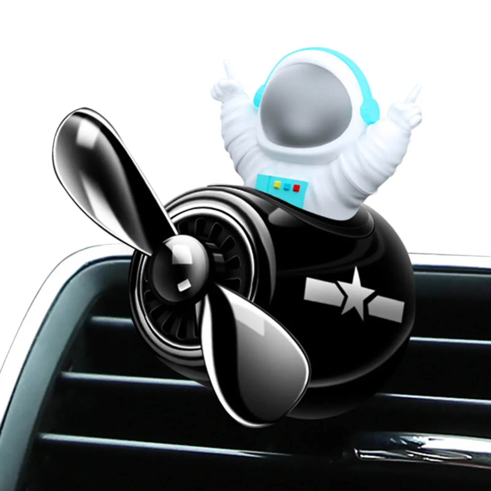 

Air Fresher Spacemen Car Aromatherapy Vent Clips Cute Car Diffuser Rotating Propeller Air Outlet Freshener Perfume Clip Auto