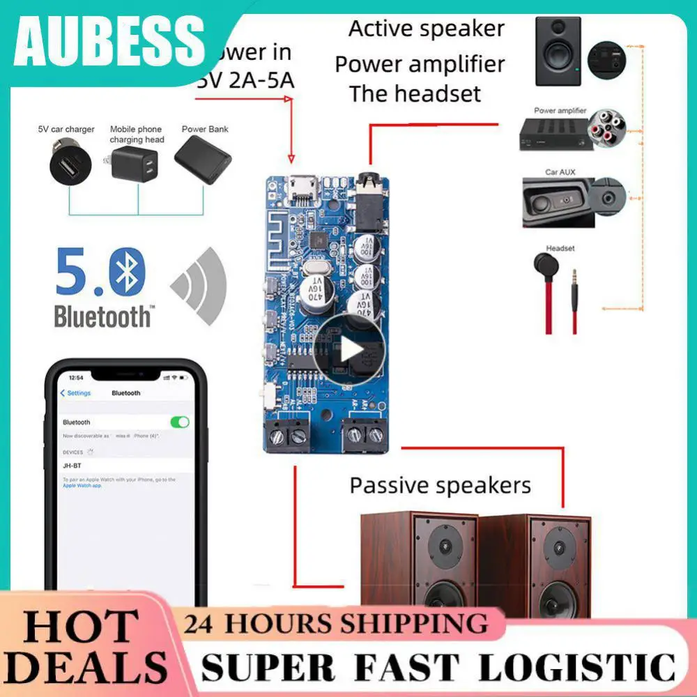 

5.0 Stereo Power Amplifier With Button 3.5mm Amplifier Board Stereo Power Amplifier Audio Home Theater