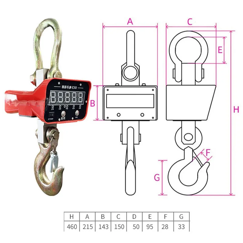 Беспроводные весы с крючком высокой точности и толщиной 1 тонны чугуна идеально