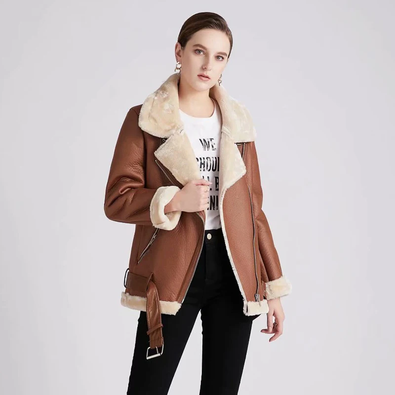 2023 Winter Thick Warm Faux Leather Jackets Women Autumn Coat Female Fur Leather Jacket Outerwear Overcoat Casaco Feminino