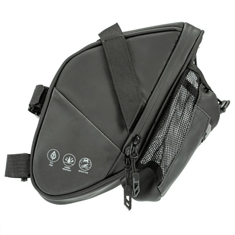 

Bicycle Seat Water Bottle Bag 1.5L Mountain Bike Waterproof White Reflective Tail Bag Rear Seat Bag For Folding Bicycles
