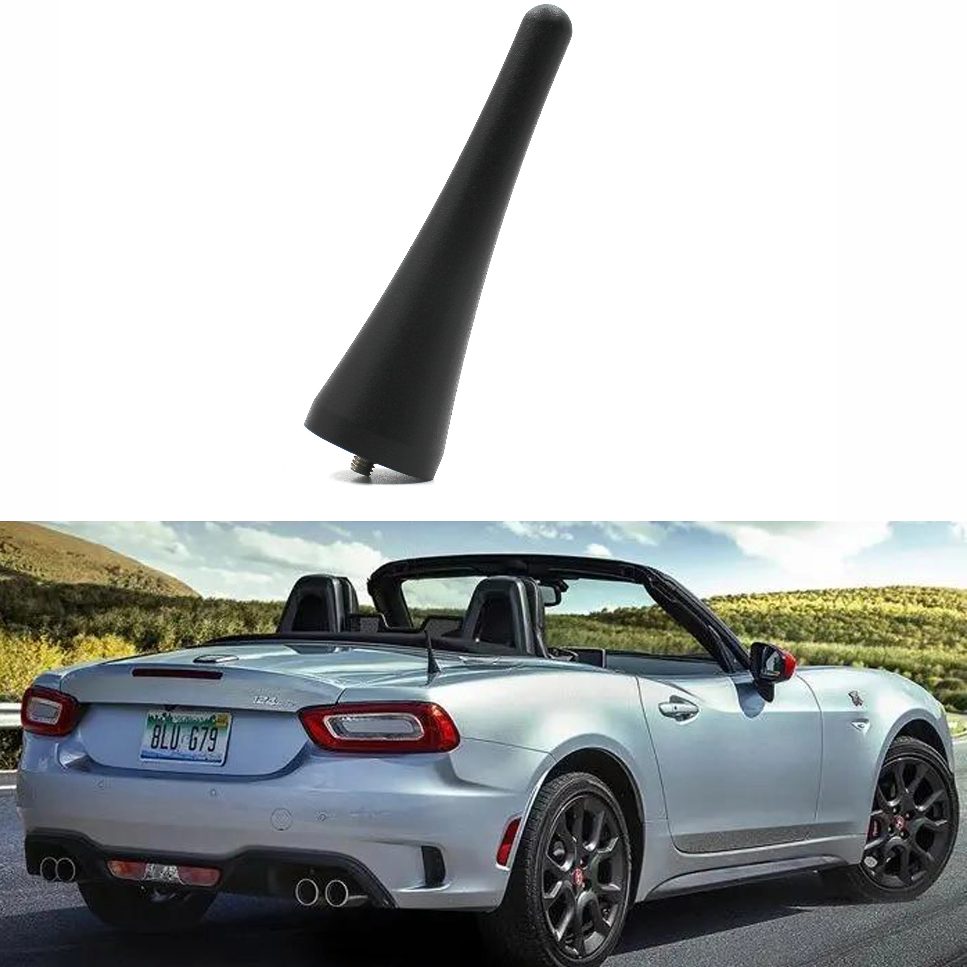 

Short Stubby Antenna mast antenna topper for 2017 2018 2019 2021 2022 Abarth Fiat 124 Spider 3.8 inch aluminum