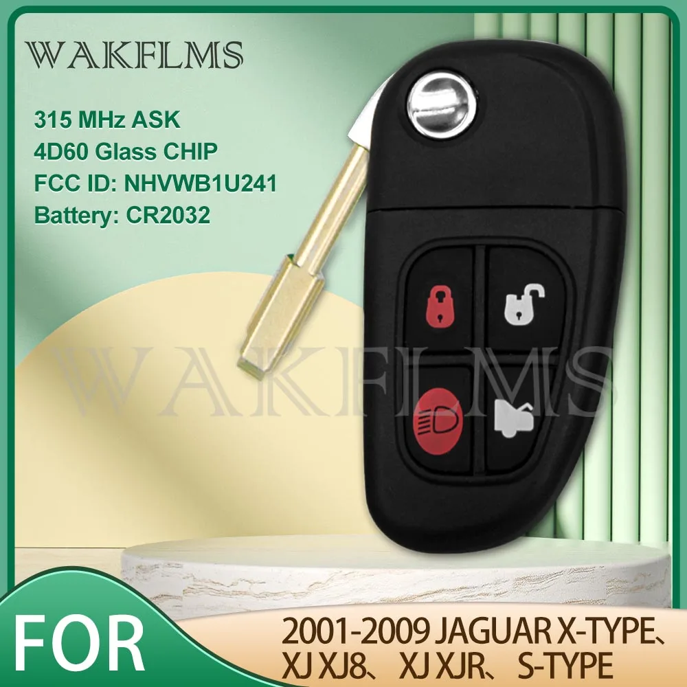 Для 2001 2002 2003 2004 2005 2006 2007 Jaguar X-TYPE XJ XJ8 XJR S-TYPE Flip Remote Key Fcc ID:NHVWB1U241 | Автомобили и