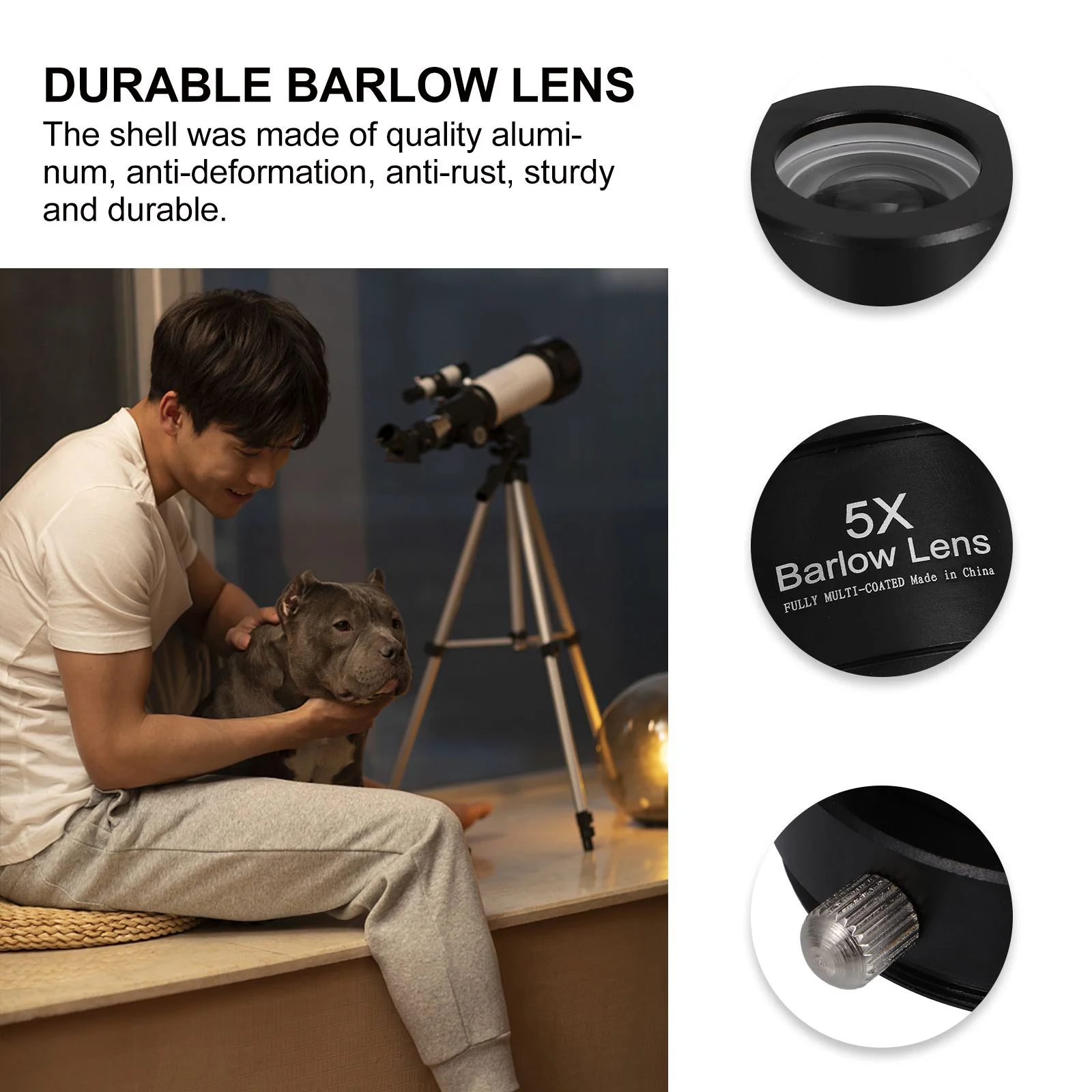 5 алюминиевых удлинителей линз Барлоу окуляры астрономического телескопа