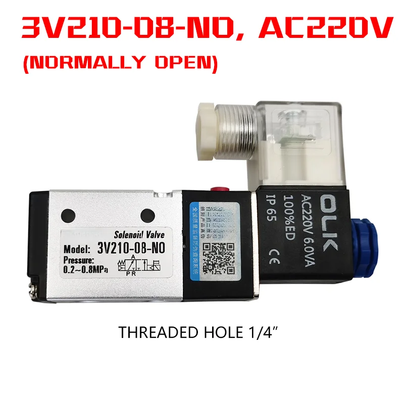

Пневматический Электрический электромагнитный клапан 3V210-08, 3-позиционный, 2-позиционный, контроль воздуха, газа, магнитный клапан, 12 В, 24 В, 220 В, катушка, вольт, фитинги для шлангов