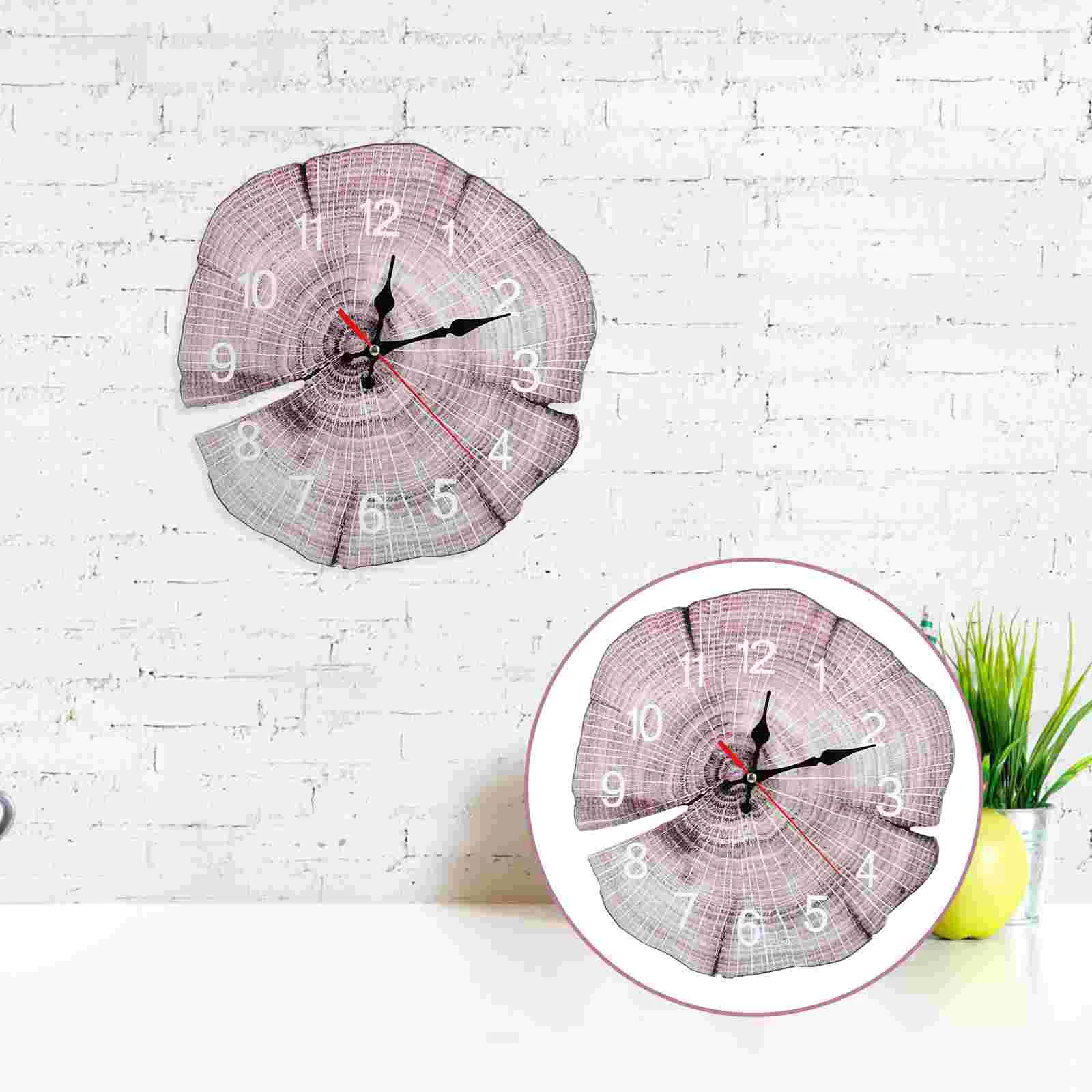 

Wood Wall Clock Hanging Clock Creative Mute Annual Ring Household Hanging Clock