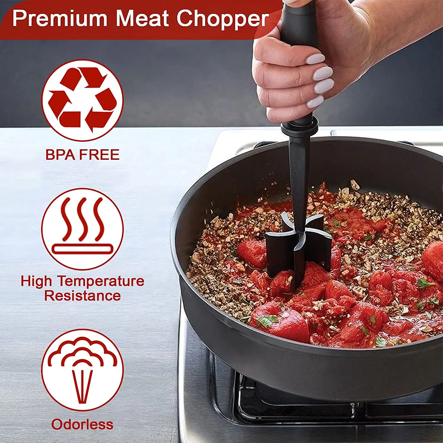 meat masher chopper wholesale kitchen gadget ground beef hamburger heat resistant cookware food potato masher free global shipping