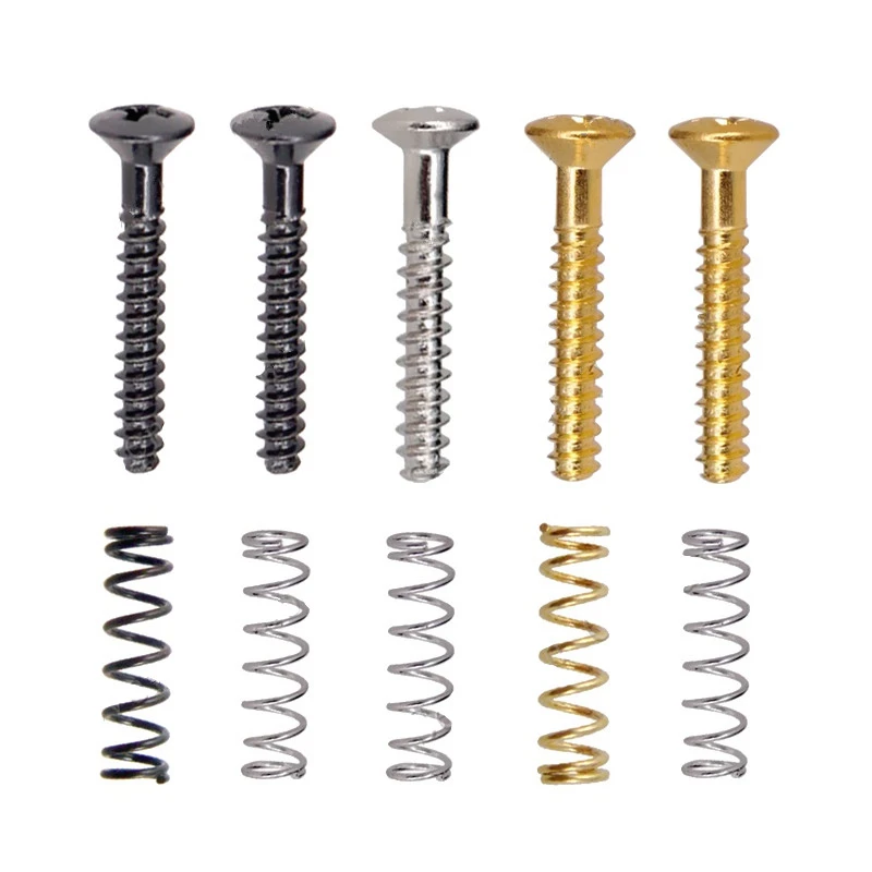 

A Set Of 6 Pcs Black Guitar Humbucker Single Coil Pickups Mount Height Screws Springs Accessories