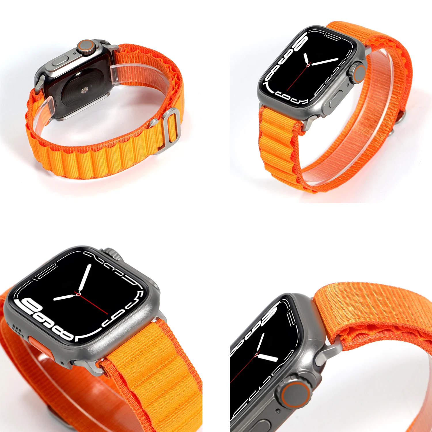 Modification Mod Kit Glass Protector Plastic Case Nylon Alpine Loop Strap For Apple Watch 8 7 6 5 4 SE Band Change to Ultra 49mm