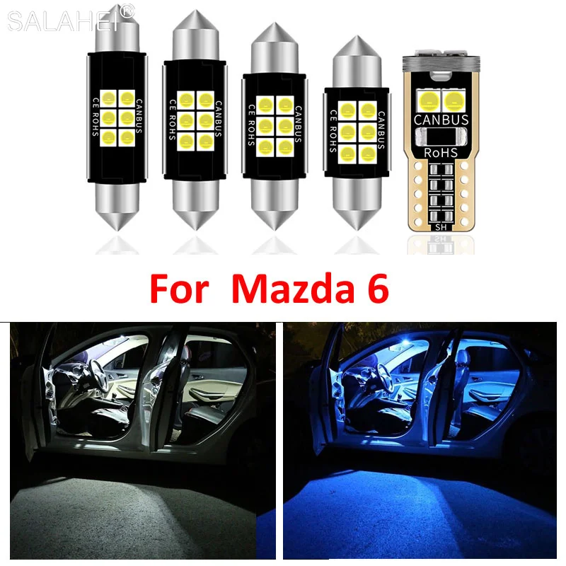 13pcs LED Bulbs Package Kit For 2014- 2017 Mazda 6 Map Dome Step/Courtesy License Plate Lamp Reading Light Interior Accessories