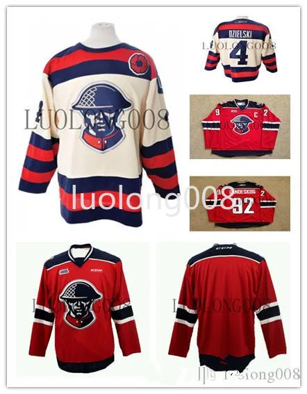 

Kitchener Rangers 4 Dzielski 92 Gabe Landeskog Hockey Jersey Embroidery Stitched Customize any number and name Jerseys