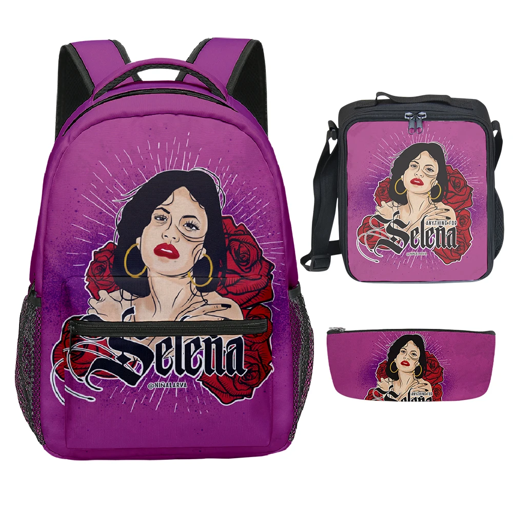 Модные молодежные Selena Quintanilla с 3D принтом 3 шт./компл. школьные сумки для ноутбука