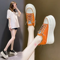 womens canvas shoes height increasing insole summer thin 2022 new small slim fit thick soled womens shoes 8cm all matching