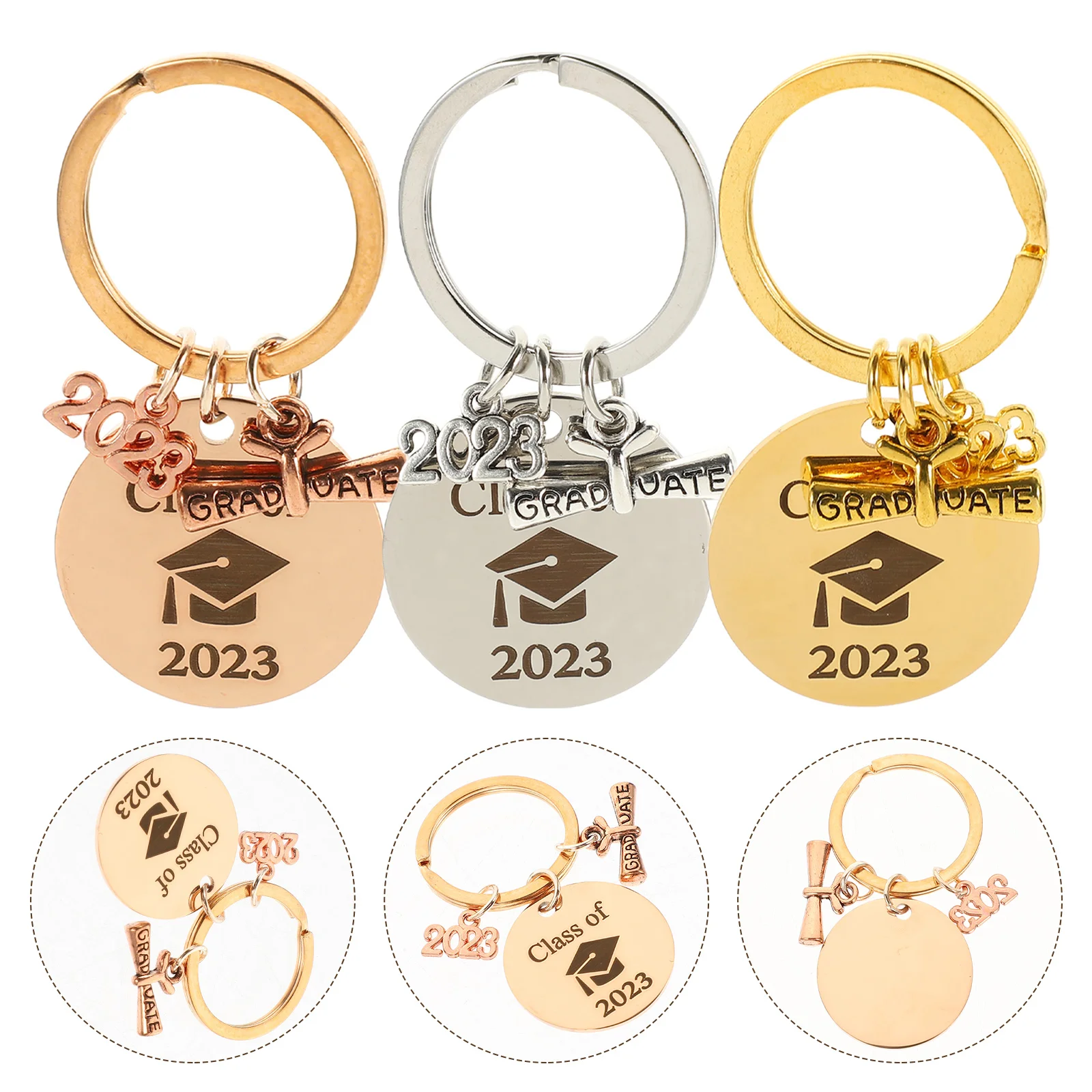

3pcs Meaningful Graduation Senior Year Class of 2023 Metal Graduation Keychain Graduation Gift Graduation Gift