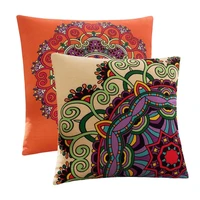 retro style mandala flower pattern square cushion cover for sofa chair car cotton linen throw pillow case