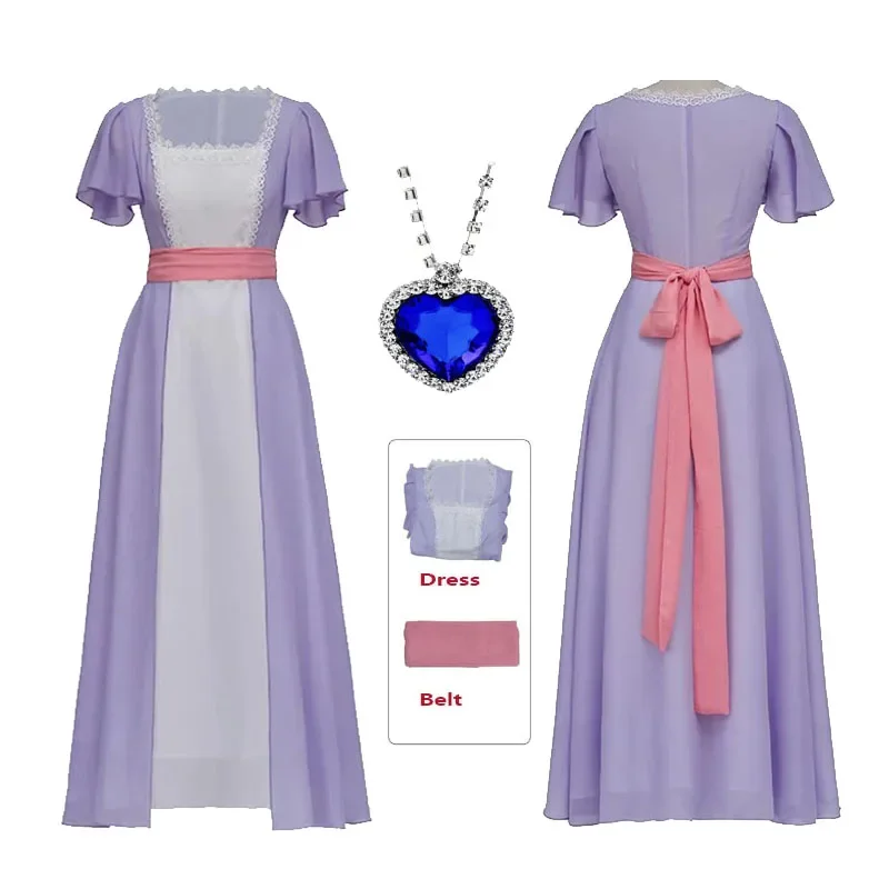 Костюм для косплея Титаник Роза розовое фиолетовое платье в стиле ретро с