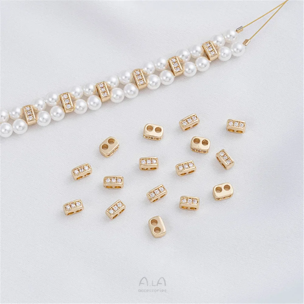 14-каратное золото инкрустированный цирконием свиной нос двойное отверстие