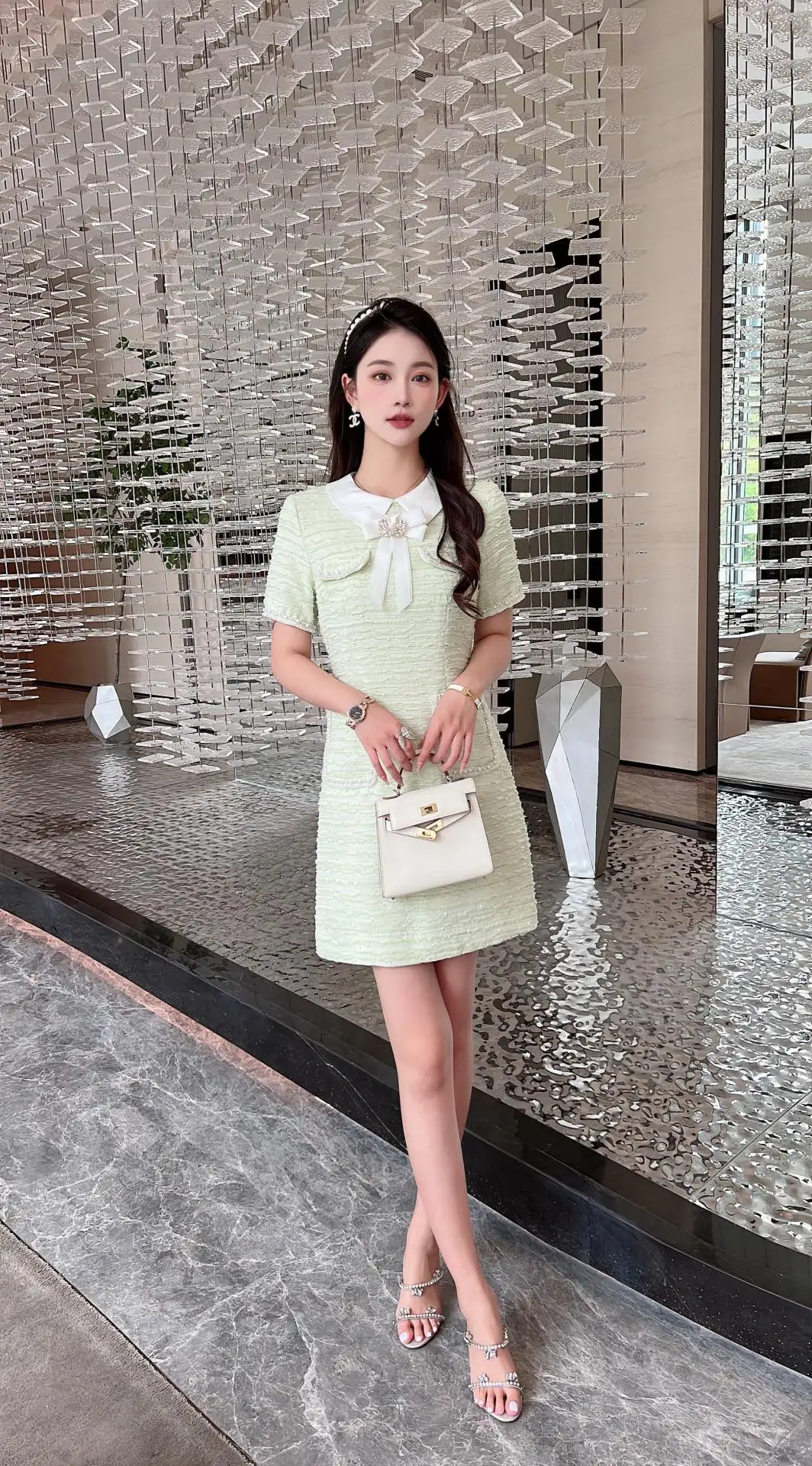 2023 spring and summer women's clothing fashion new Lapel Dress 0526